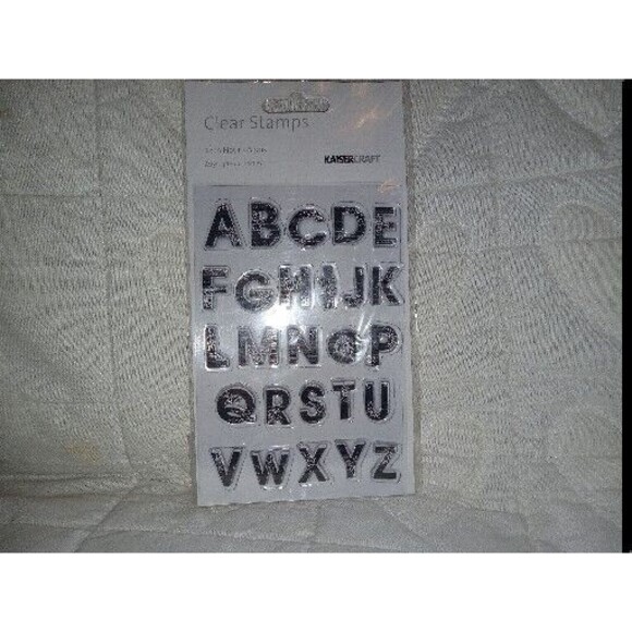 5/$25 KaiserCraft Clear Rubber Stamps Grunge Alphabet Font Art 13th Hour - Picture 1 of 4